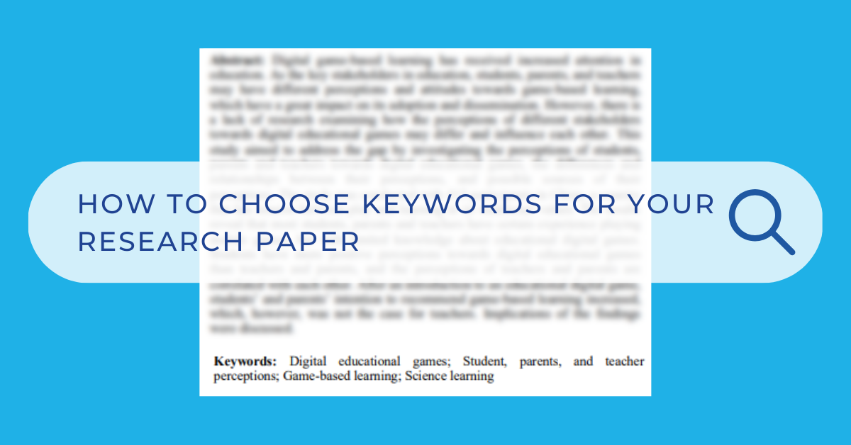 how to choose keywords for a research paper